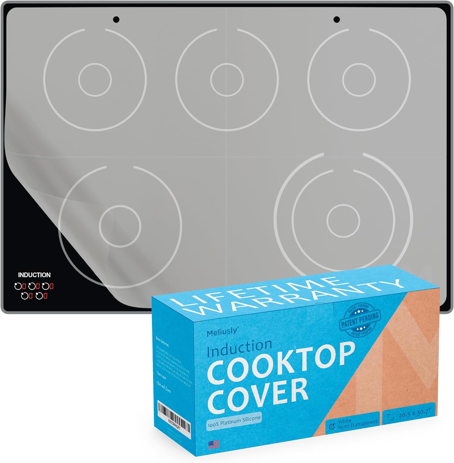 Meliusly® Platinum Silicone Induction Cooktop Mat (30.7 x 20.8'') - Induction  Cooktop Protector Cover