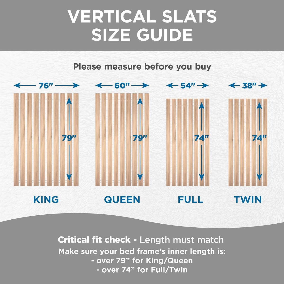 SlatSure™ Classic Bunkie Board — Vertical Bed Slats