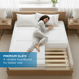 SlatSure Horizontal Bed Slats – Heavy Duty Wooded Replacement Slats for Bed Frame & Mattress Support