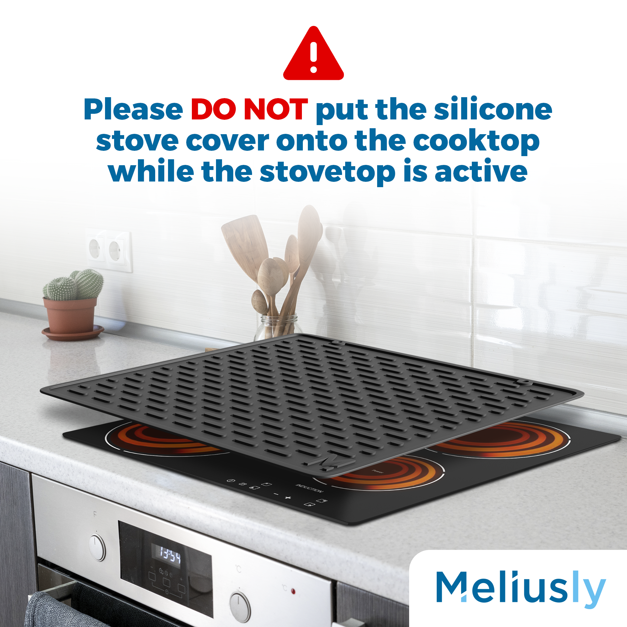 Meliusly® Platinum Silicone Induction Cooktop Mat (30.7 x 20.8'') -  Induction Cooktop Protector Cover